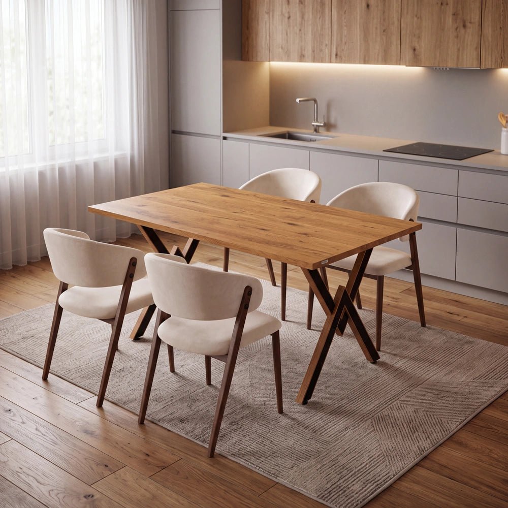 Dębowy stół klasyczny z litego drewna 140x80x2,6 cm - Reelken Polska
