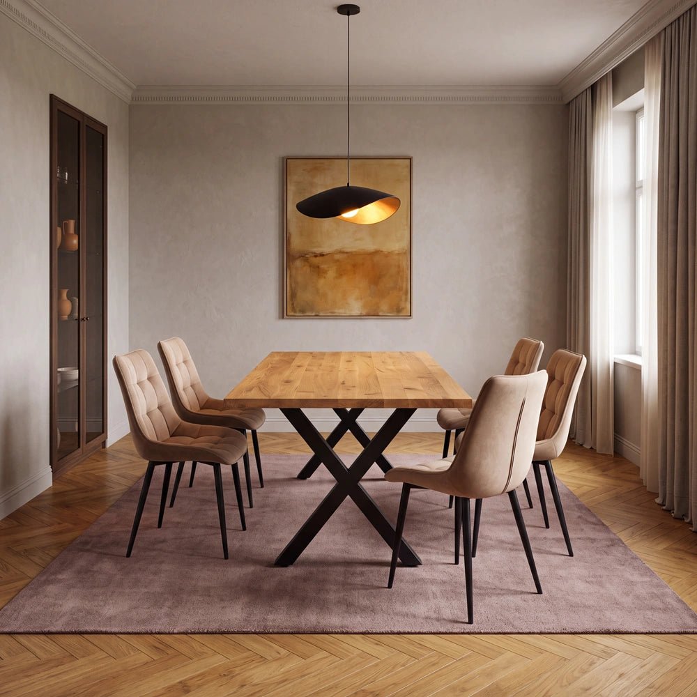 Dębowy stół klasyczny z litego drewna 140x80x4 cm - Reelken Polska
