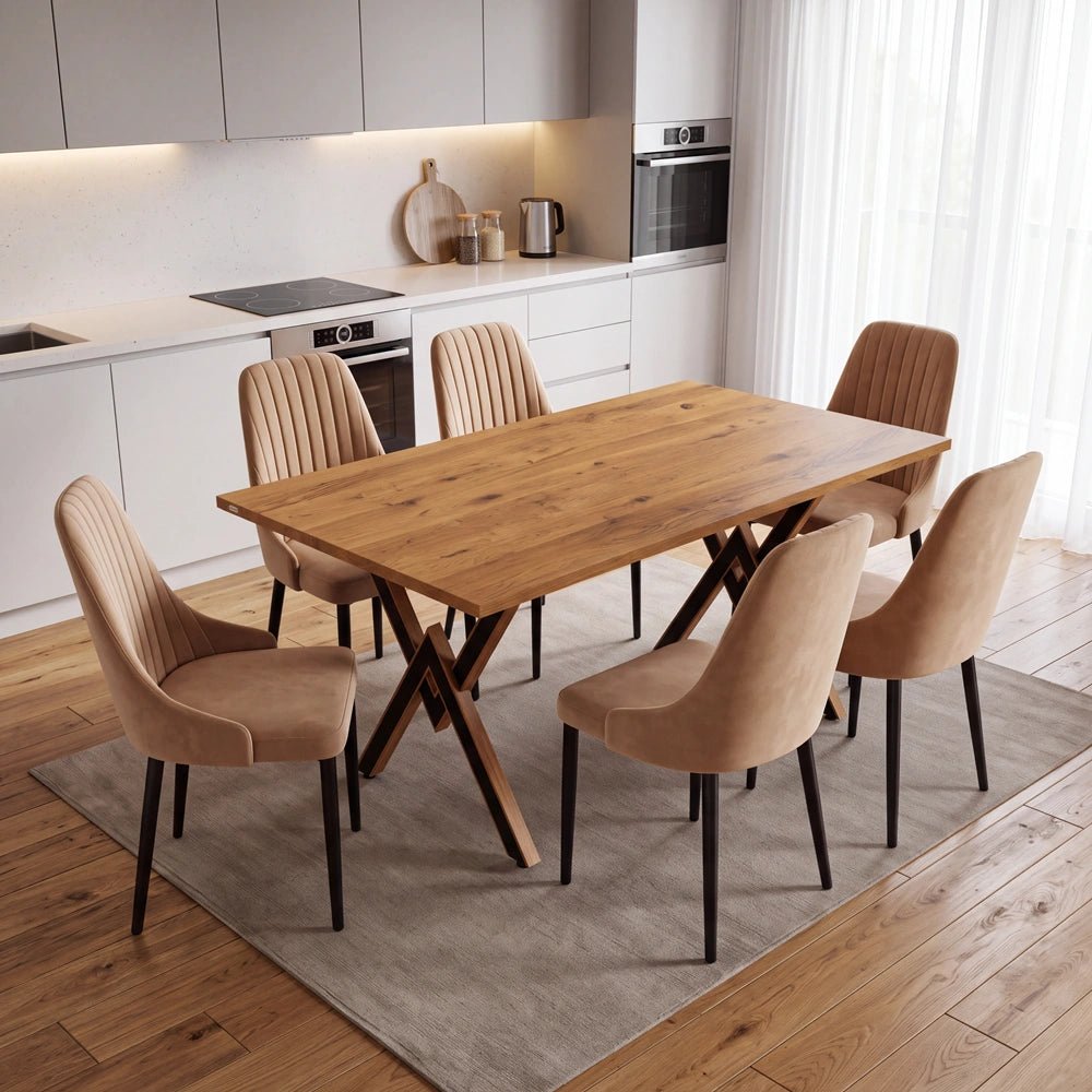 Dębowy stół klasyczny z litego drewna 180x85x2,6 cm - Reelken Polska