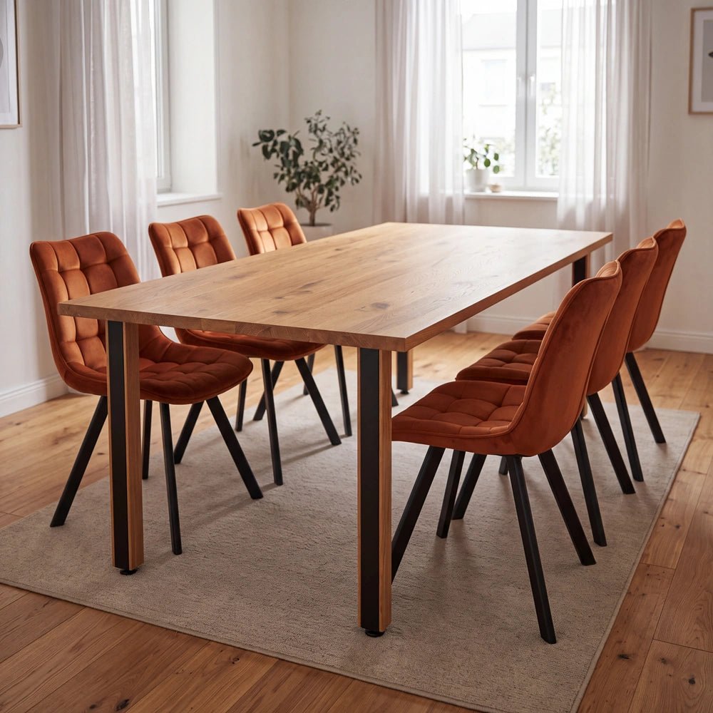 Dębowy stół klasyczny z litego drewna 180x85x2,6 cm - Reelken Polska