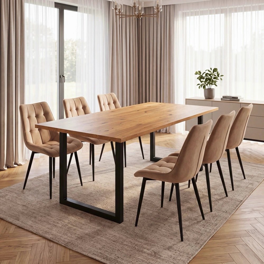 Dębowy stół klasyczny z litego drewna 180x85x2,6 cm - Reelken Polska