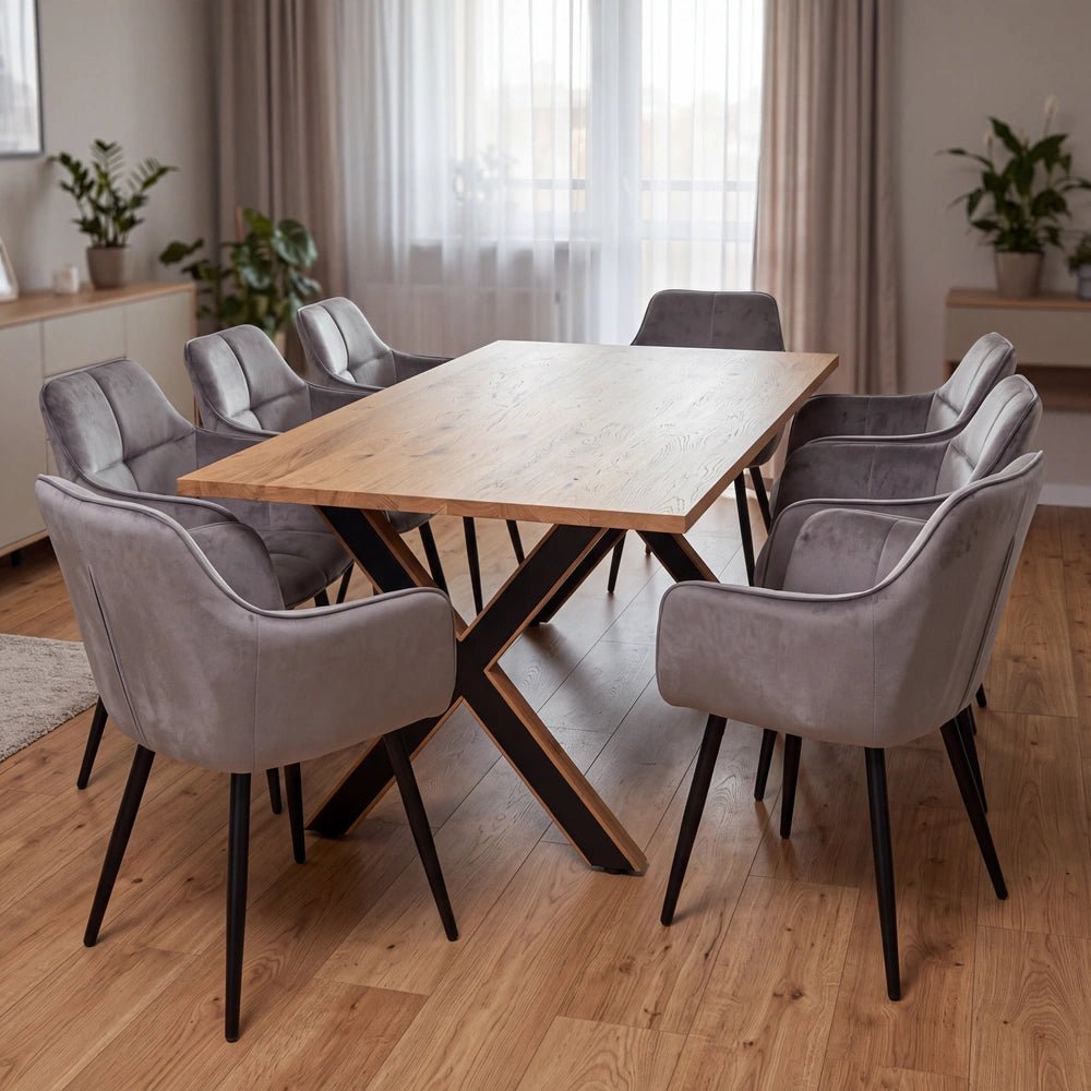 Dębowy stół klasyczny z litego drewna 180x85x2,6 cm - Reelken Polska
