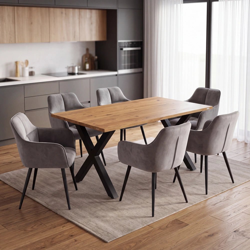 Dębowy stół klasyczny z litego drewna 180x85x2,6 cm - Reelken Polska