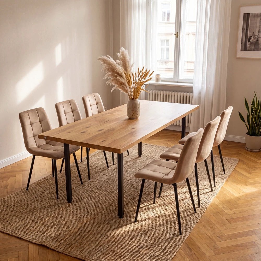 Dębowy stół klasyczny z litego drewna 180x85x4 cm - Reelken Polska