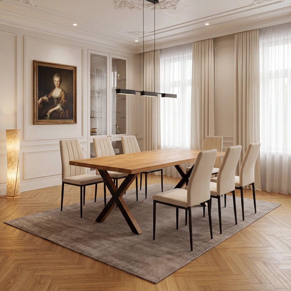 Dębowy stół klasyczny z litego drewna 180x85x4 cm - Reelken Polska