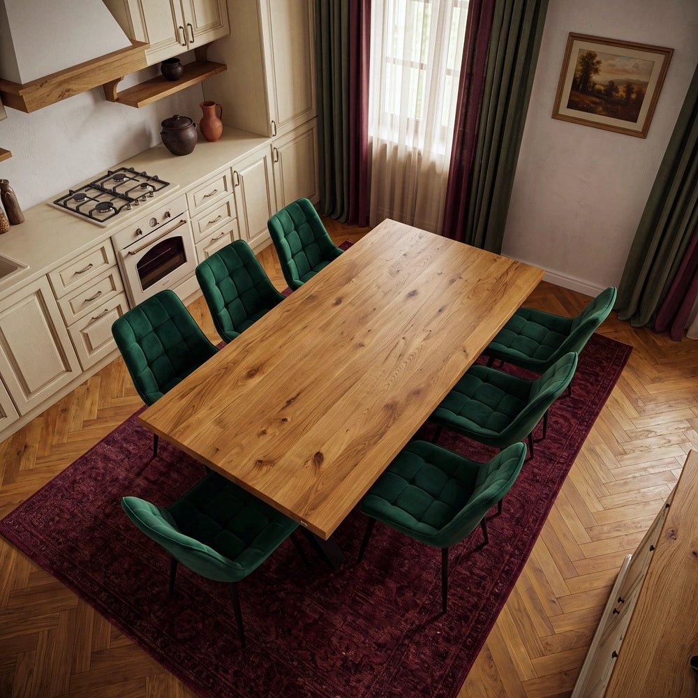 Dębowy stół klasyczny z litego drewna 180x85x4 cm - Reelken Polska