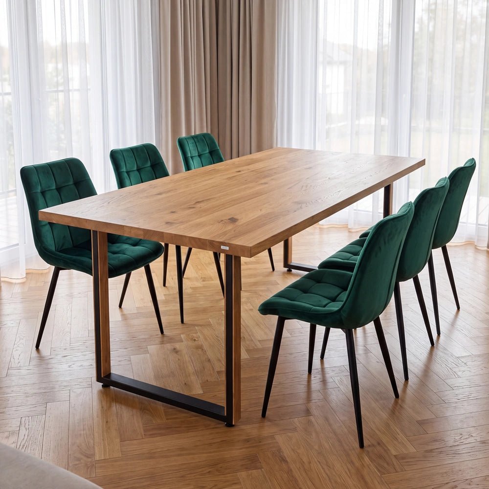 Dębowy stół klasyczny z litego drewna 180x85x4 cm - Reelken Polska