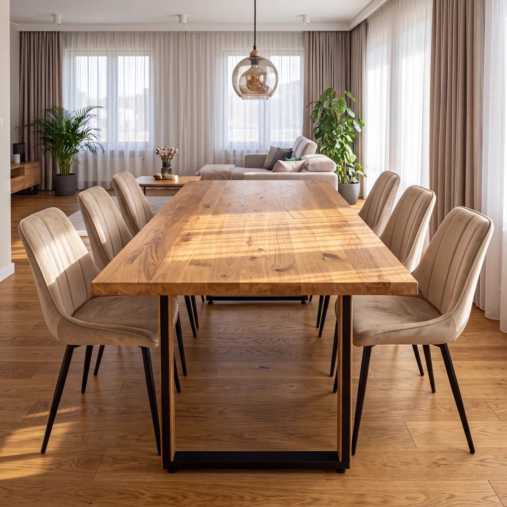 Dębowy stół klasyczny z litego drewna 180x85x4 cm - Reelken Polska