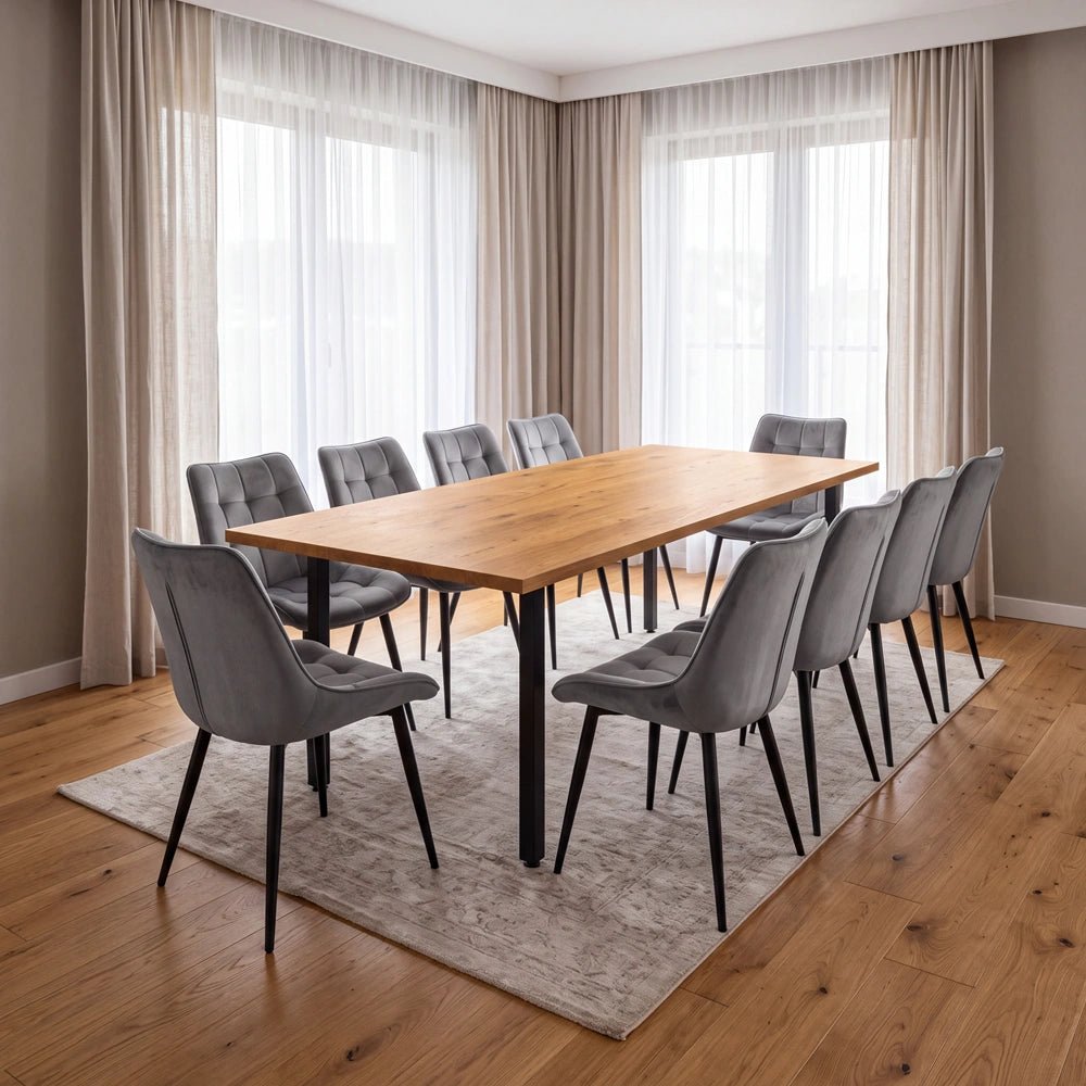 Dębowy stół klasyczny z litego drewna 200x100x2,6 cm - Reelken Polska