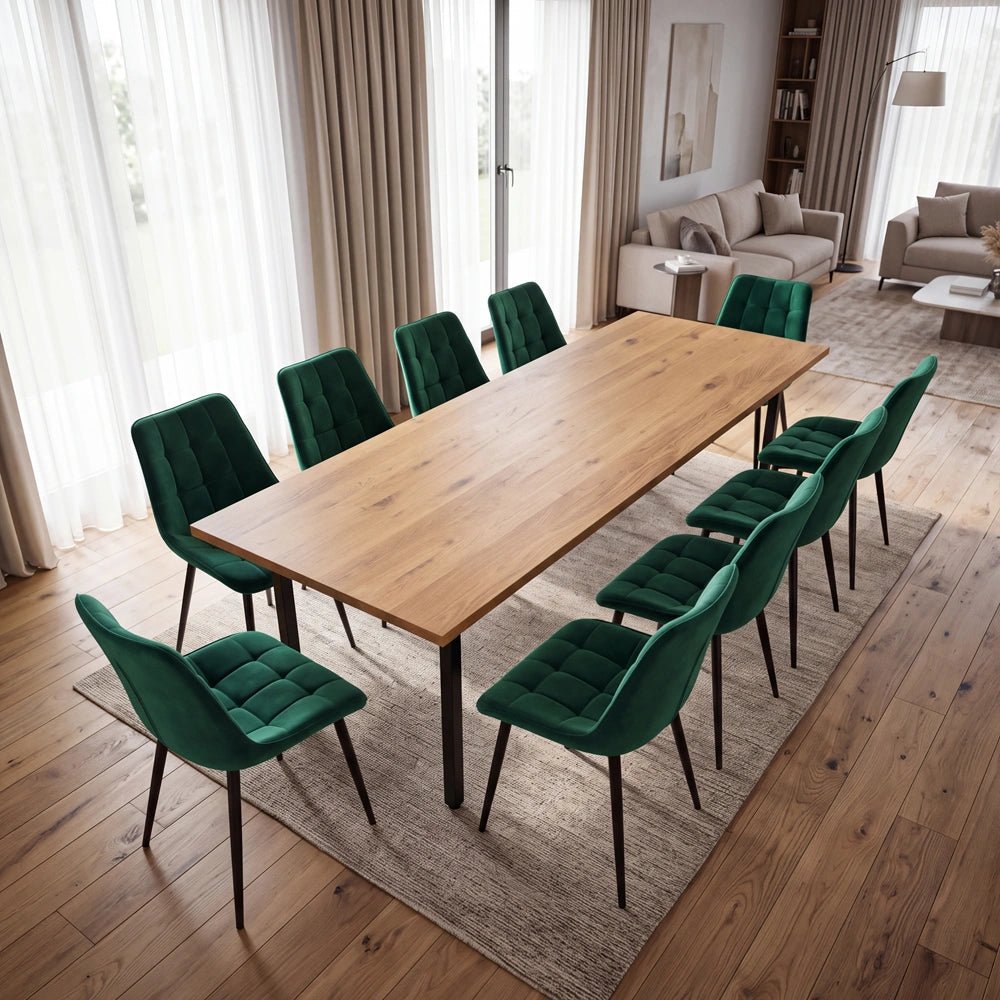 Dębowy stół klasyczny z litego drewna 200x100x2,6 cm - Reelken Polska