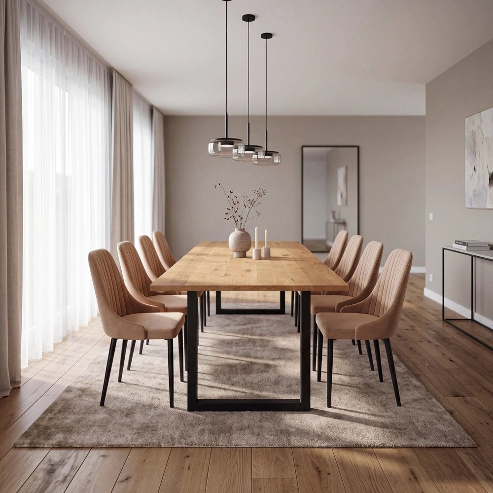 Dębowy stół klasyczny z litego drewna 200x100x2,6 cm - Reelken Polska