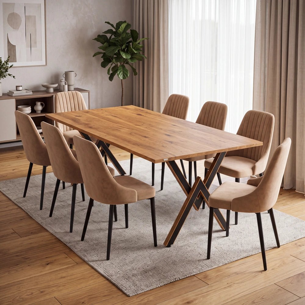 Dębowy stół klasyczny z litego drewna 200x100x2,6 cm - Reelken Polska