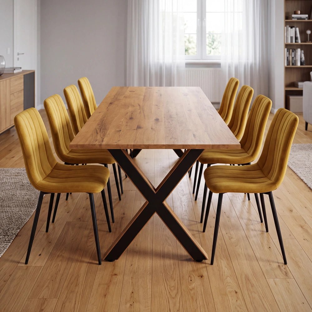 Dębowy stół klasyczny z litego drewna 200x100x2,6 cm - Reelken Polska