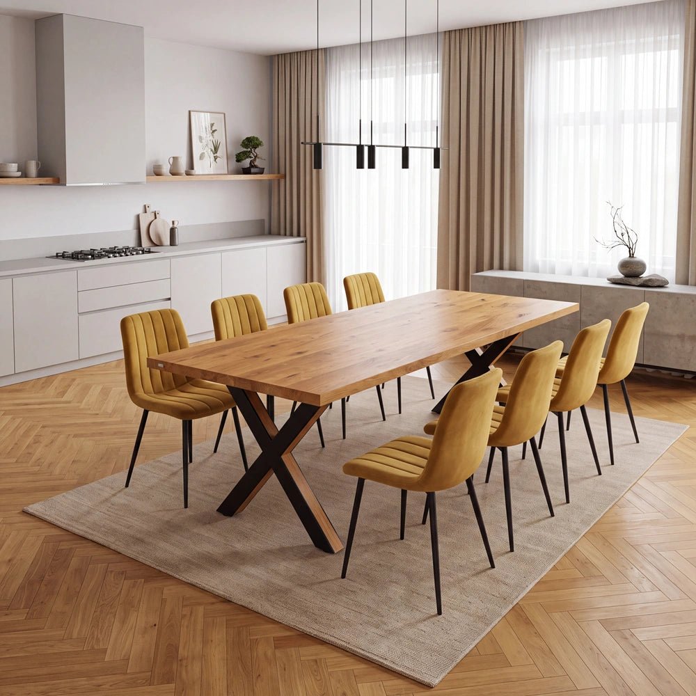Dębowy stół klasyczny z litego drewna 200x100x4 cm - Reelken Polska
