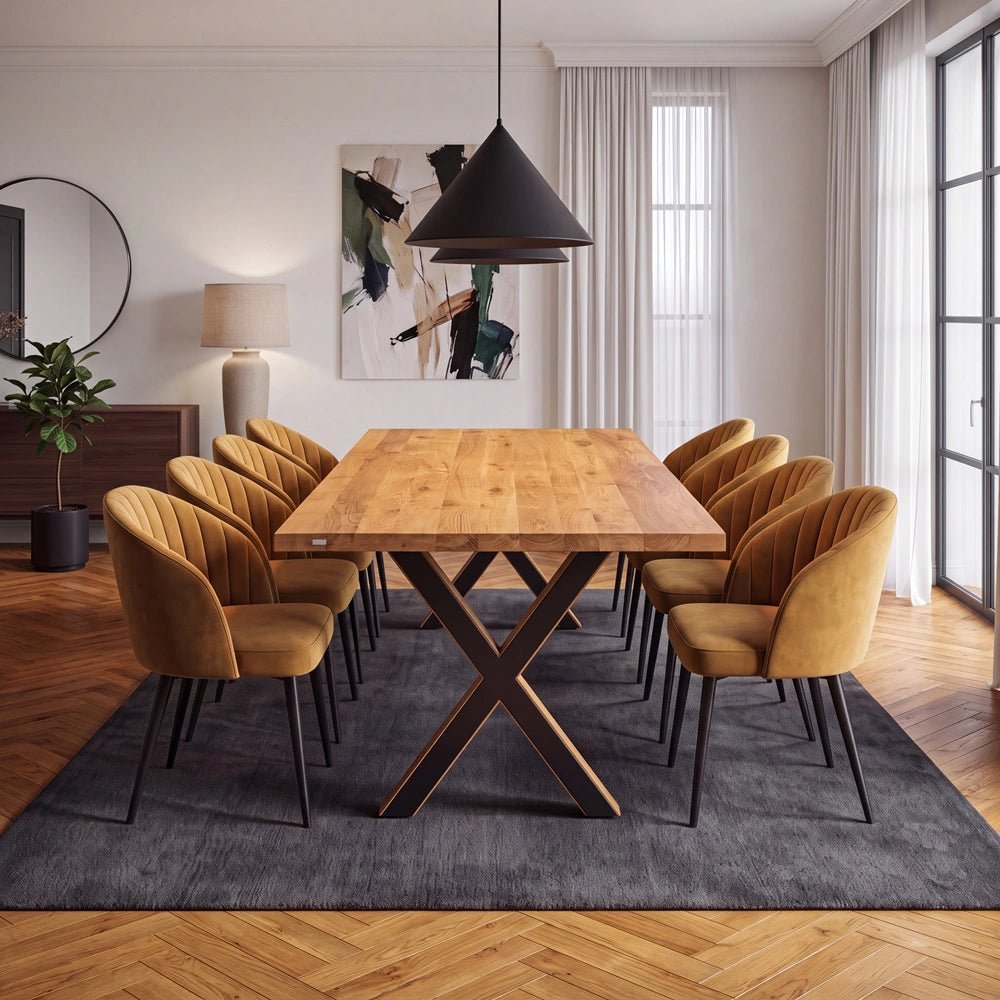 Dębowy stół klasyczny z litego drewna 200x100x4 cm - Reelken Polska