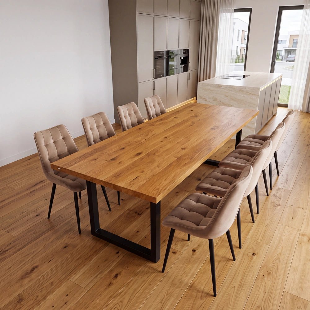 Dębowy stół klasyczny z litego drewna 200x100x4 cm - Reelken Polska