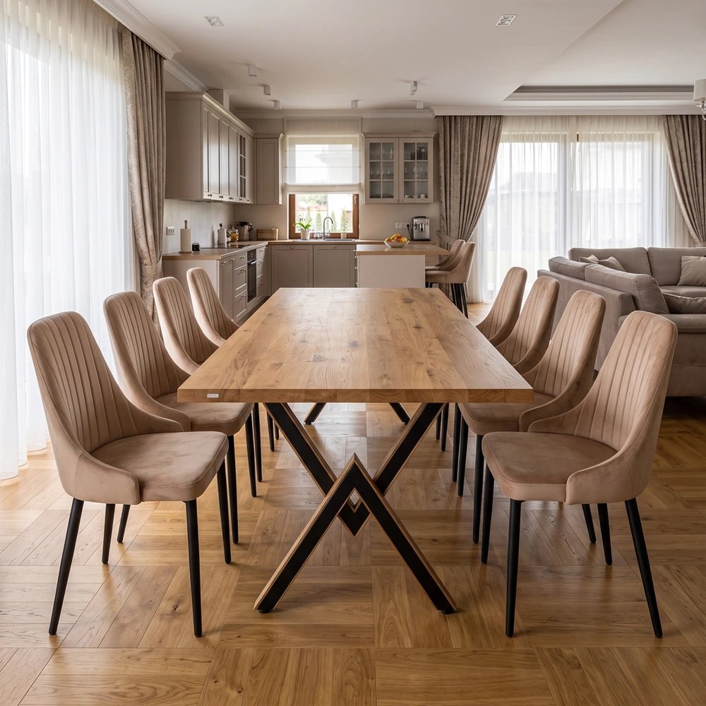 Dębowy stół klasyczny z litego drewna 200x100x4 cm - Reelken Polska