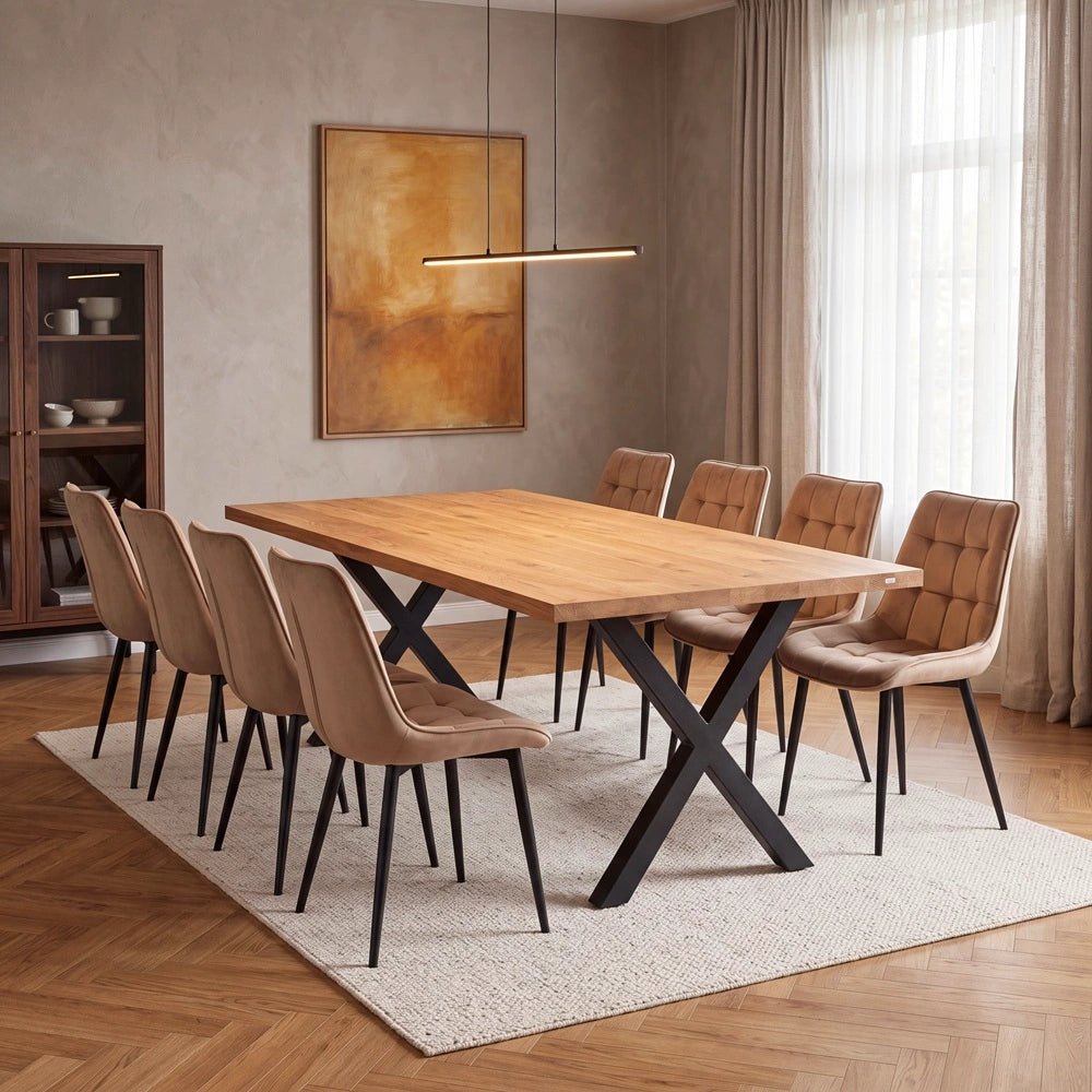 Dębowy stół klasyczny z litego drewna 200x100x4 cm - Reelken Polska