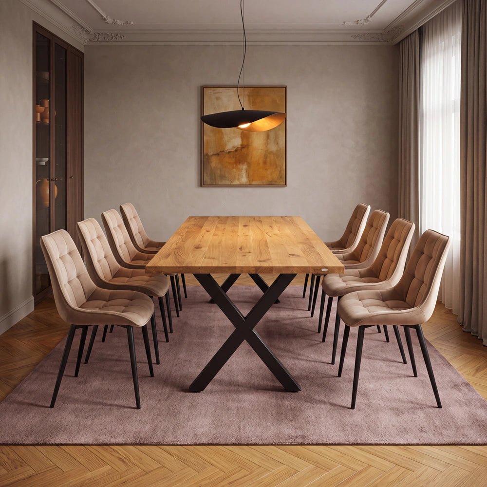 Dębowy stół klasyczny z litego drewna 200x100x4 cm - Reelken Polska