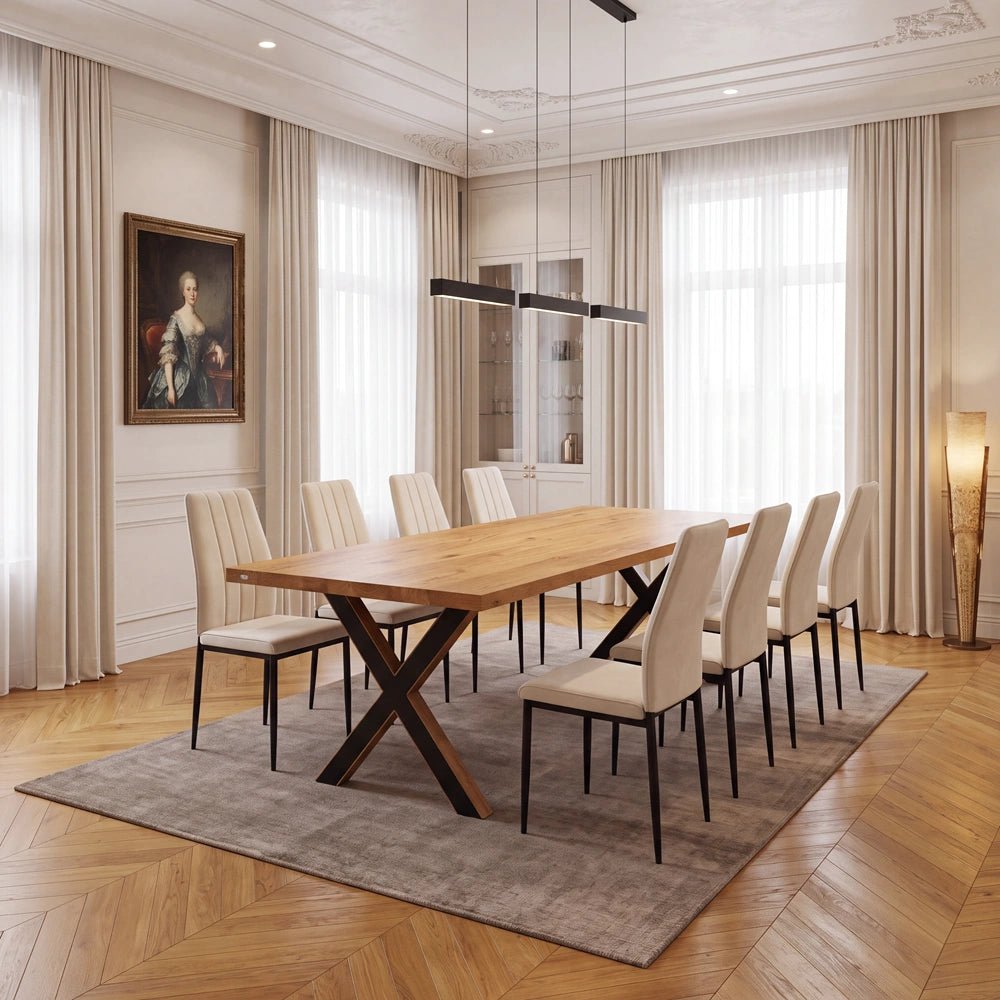 Dębowy stół klasyczny z litego drewna 200x100x4 cm - Reelken Polska