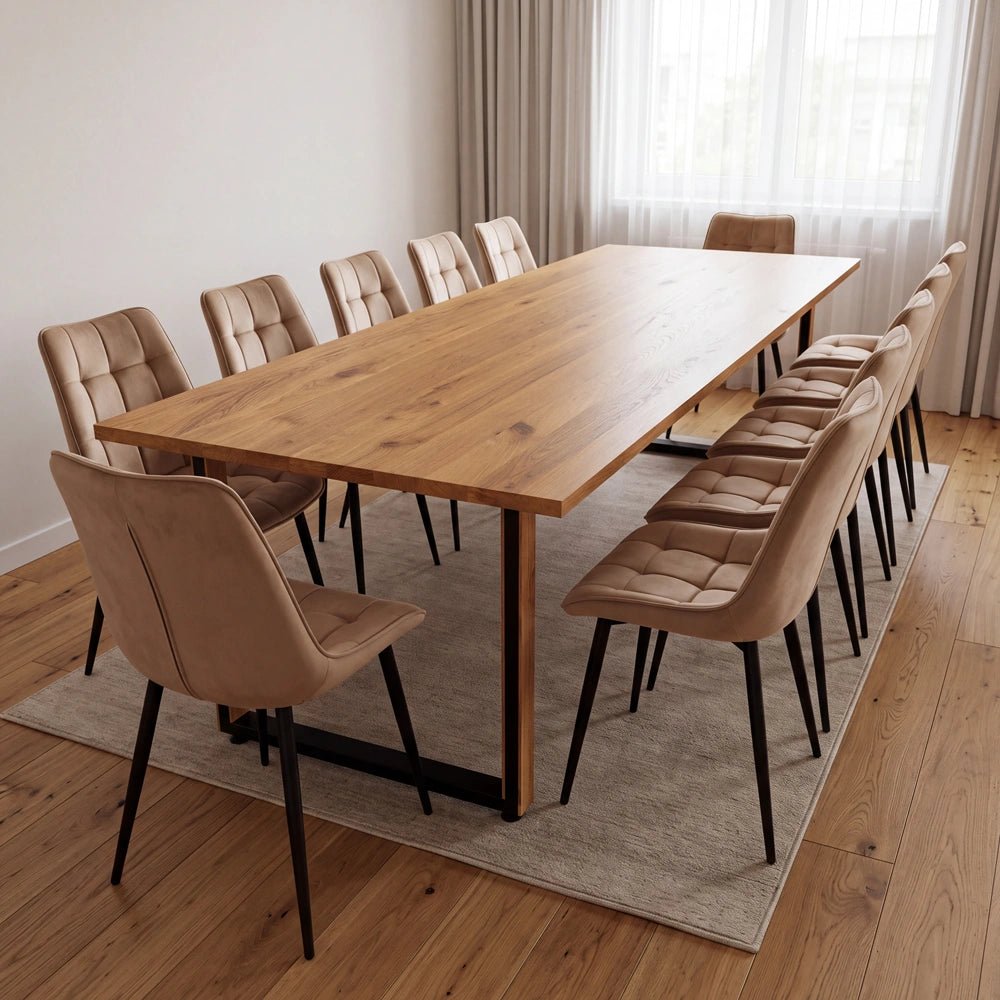 Dębowy stół klasyczny z litego drewna 220x100x2,6 cm - Reelken Polska