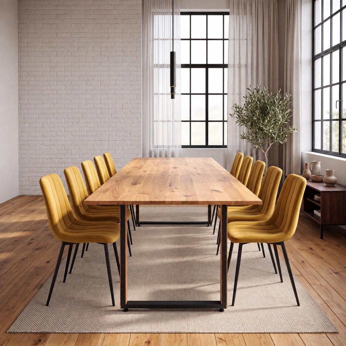 Dębowy stół klasyczny z litego drewna 220x100x2,6 cm - Reelken Polska