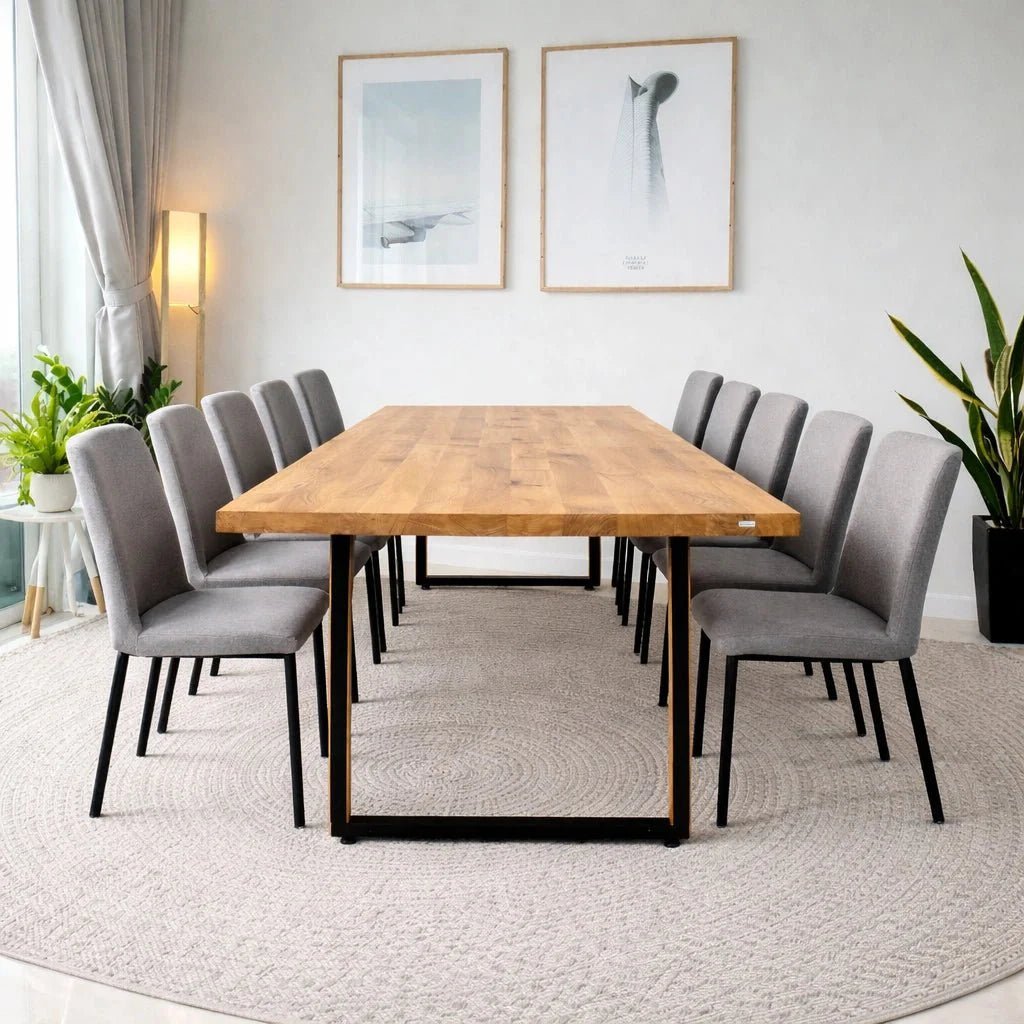 Dębowy stół klasyczny z litego drewna 220x100x4 cm - Reelken Polska