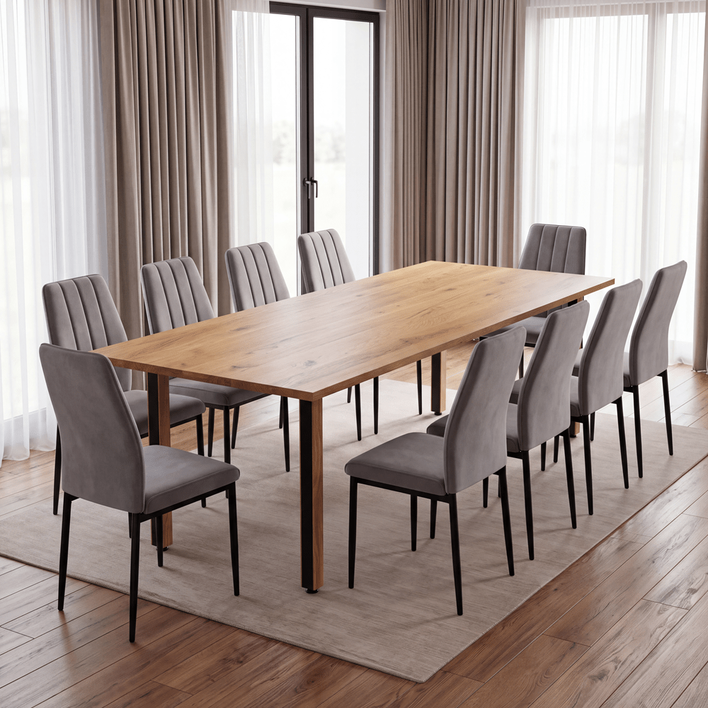 Dębowy stół klasyczny z litego drewna 240x100x2,6 cm - Reelken Polska