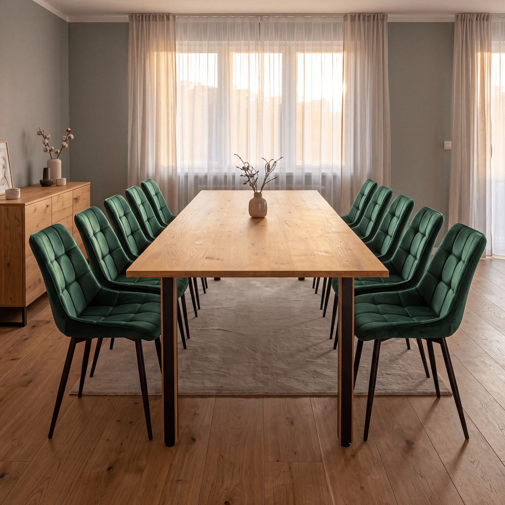 Dębowy stół klasyczny z litego drewna 240x100x2,6 cm - Reelken Polska