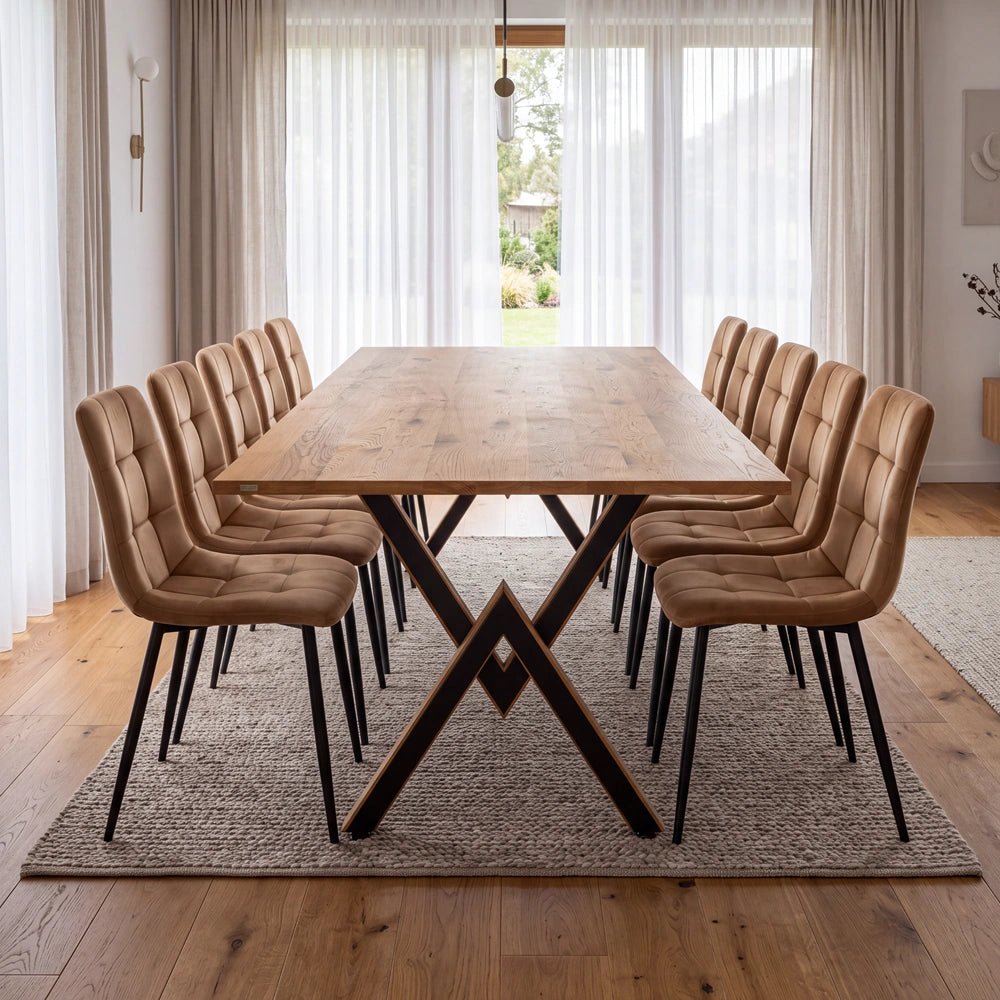 Dębowy stół klasyczny z litego drewna 240x100x2,6 cm - Reelken Polska