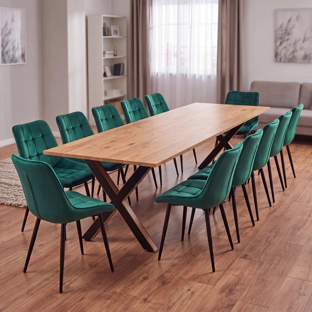 Dębowy stół klasyczny z litego drewna 240x100x2,6 cm - Reelken Polska