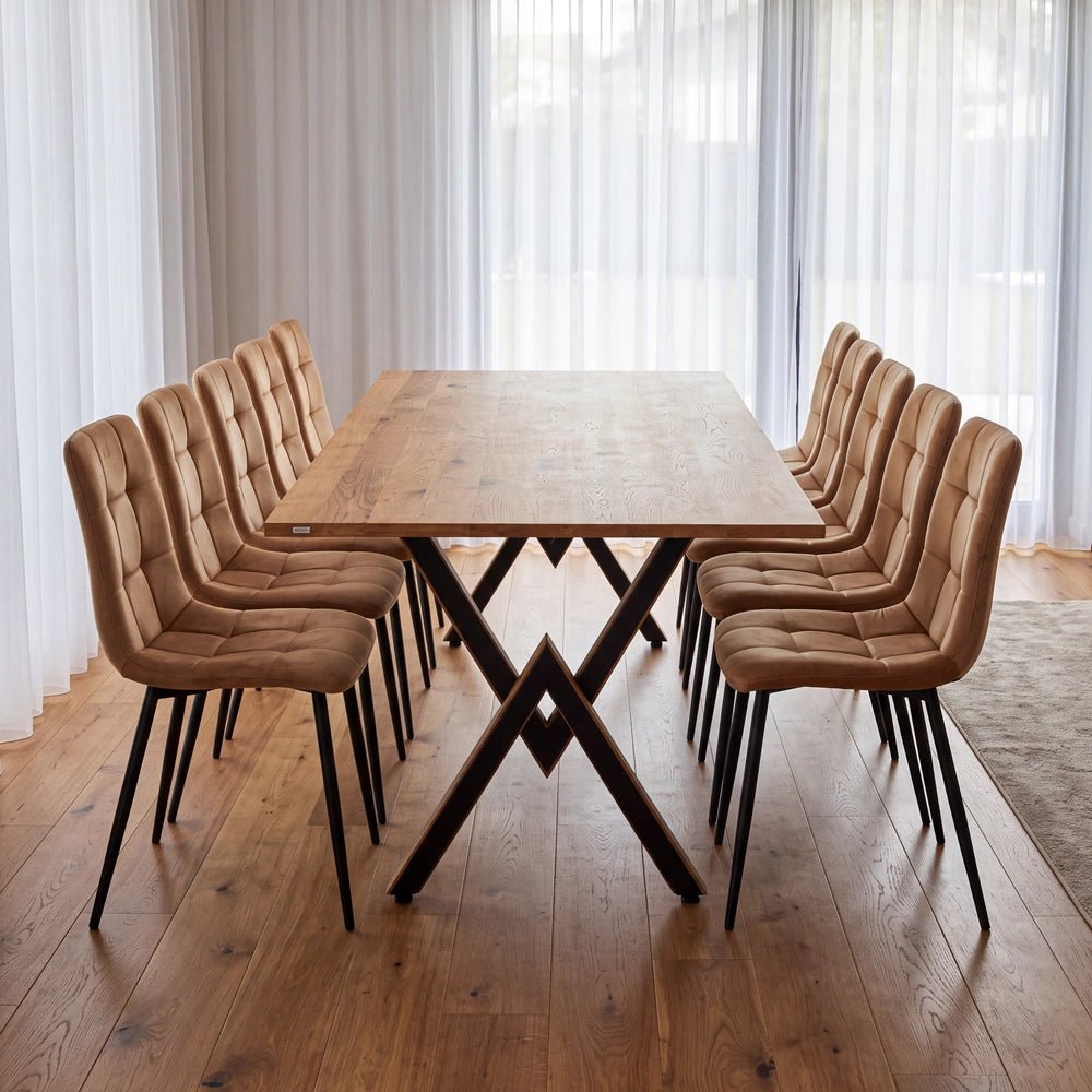 Dębowy stół klasyczny z litego drewna 240x100x2,6 cm - Reelken Polska