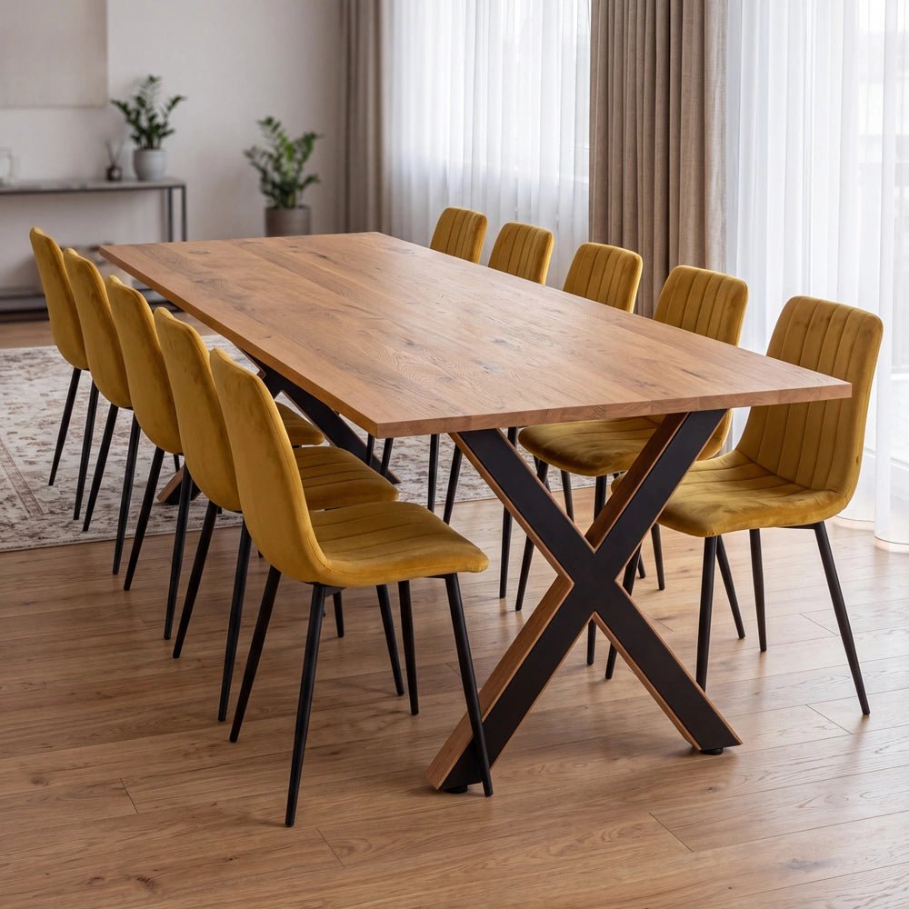 Dębowy stół klasyczny z litego drewna 240x100x2,6 cm - Reelken Polska