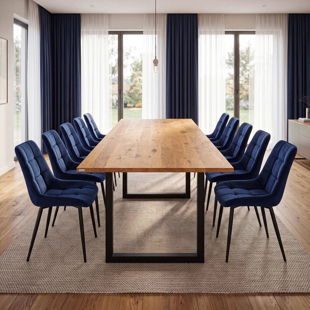 Dębowy stół klasyczny z litego drewna 240x100x2,6 cm - Reelken Polska