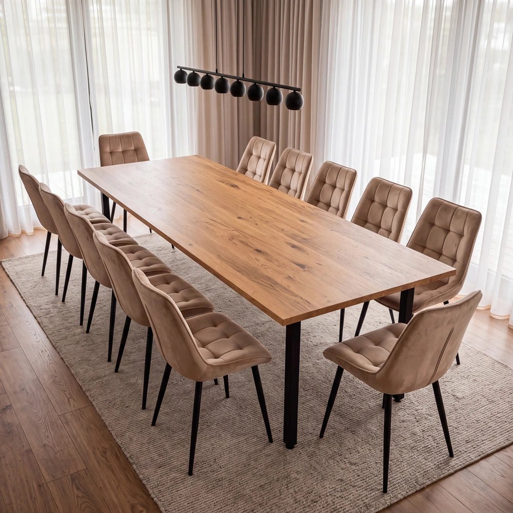 Dębowy stół klasyczny z litego drewna 240x100x2,6 cm - Reelken Polska