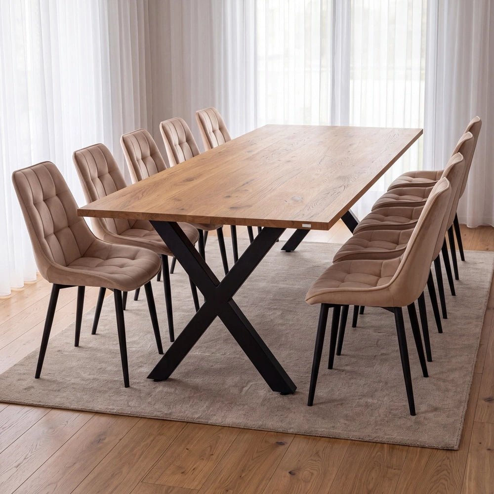 Dębowy stół klasyczny z litego drewna 240x100x2,6 cm - Reelken Polska