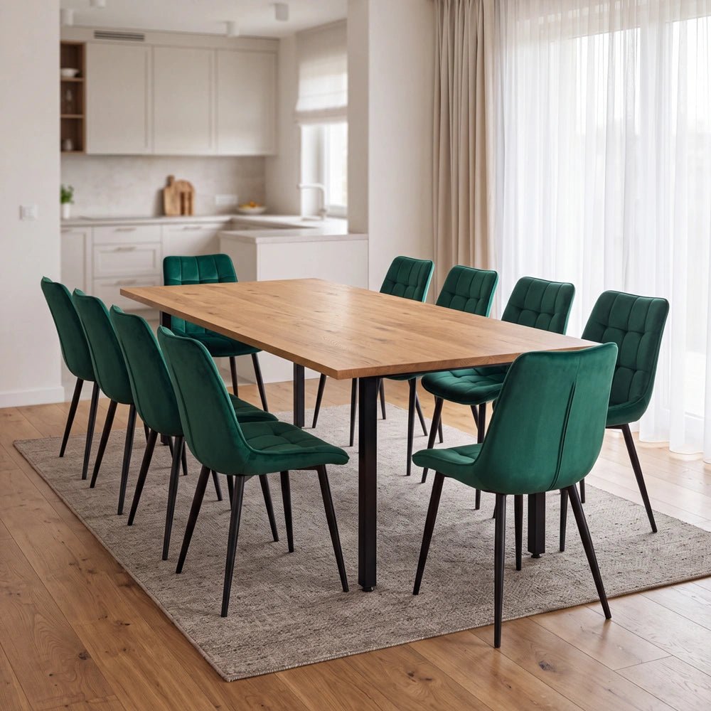 Dębowy stół klasyczny z litego drewna 240x100x2,6 cm - Reelken Polska