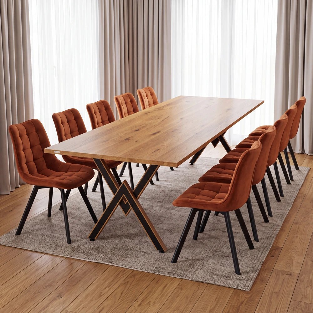 Dębowy stół klasyczny z litego drewna 240x100x2,6 cm - Reelken Polska