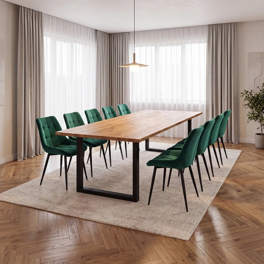 Dębowy stół klasyczny z litego drewna 240x100x2,6 cm - Reelken Polska