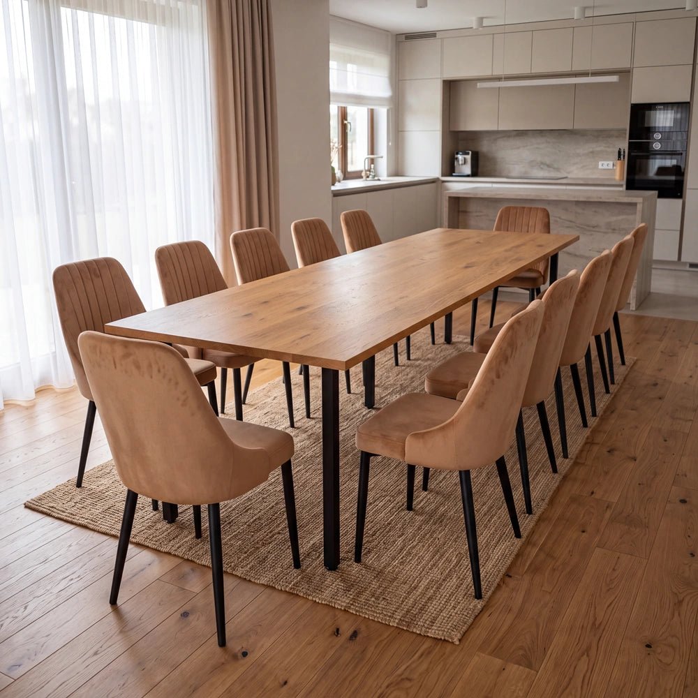 Dębowy stół klasyczny z litego drewna 240x100x2,6 cm - Reelken Polska