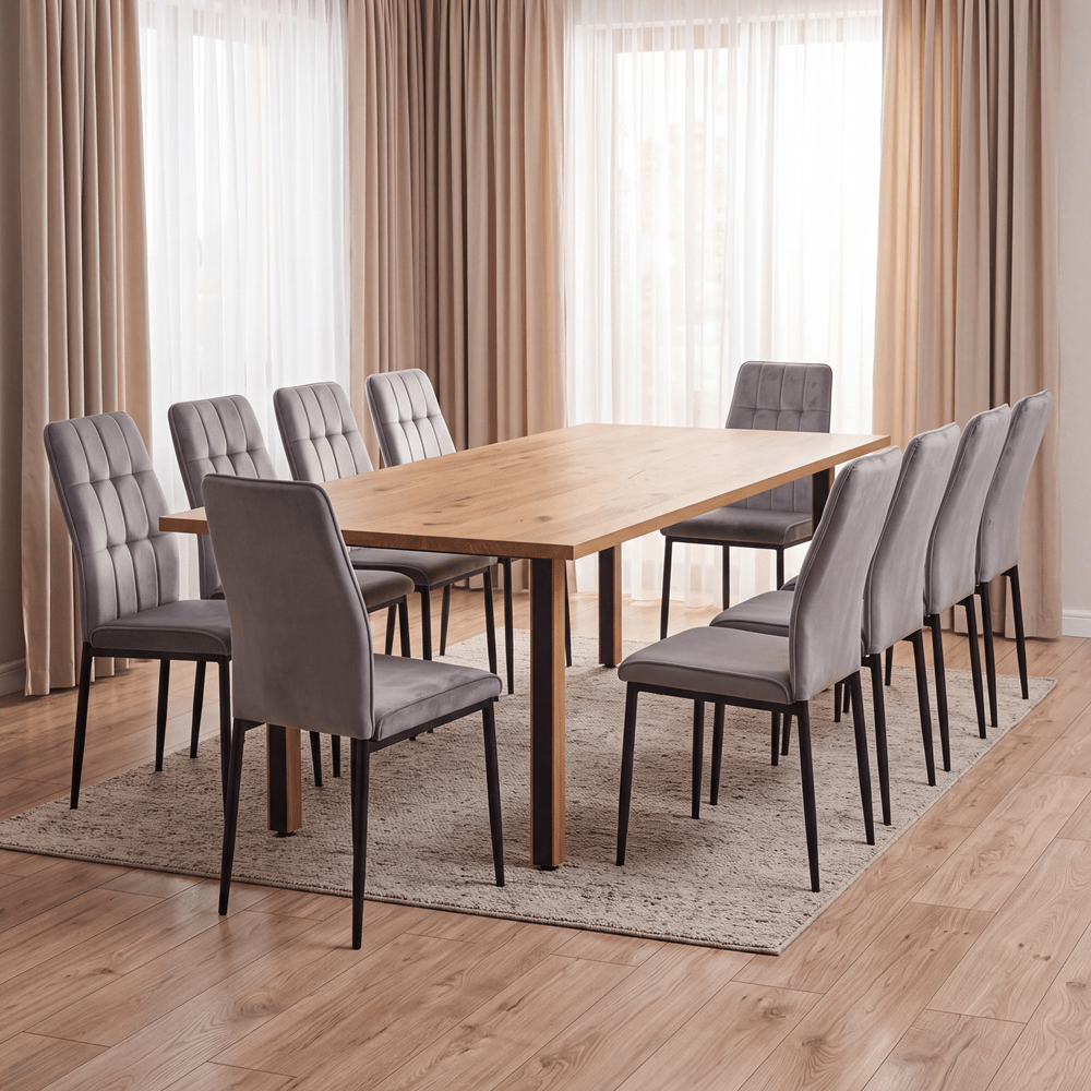 Dębowy stół klasyczny z litego drewna 240x100x2,6 cm - Reelken Polska