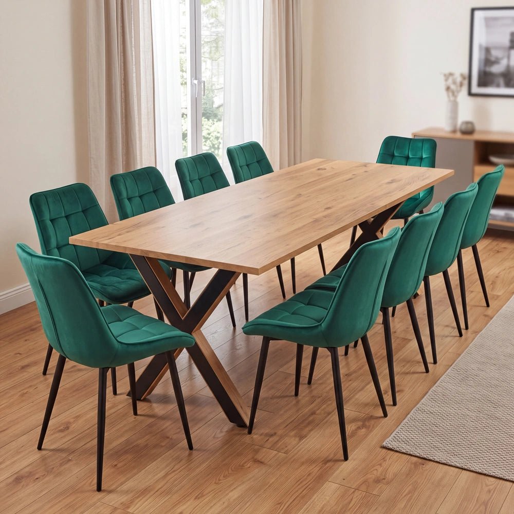 Dębowy stół klasyczny z litego drewna 240x100x2,6 cm - Reelken Polska