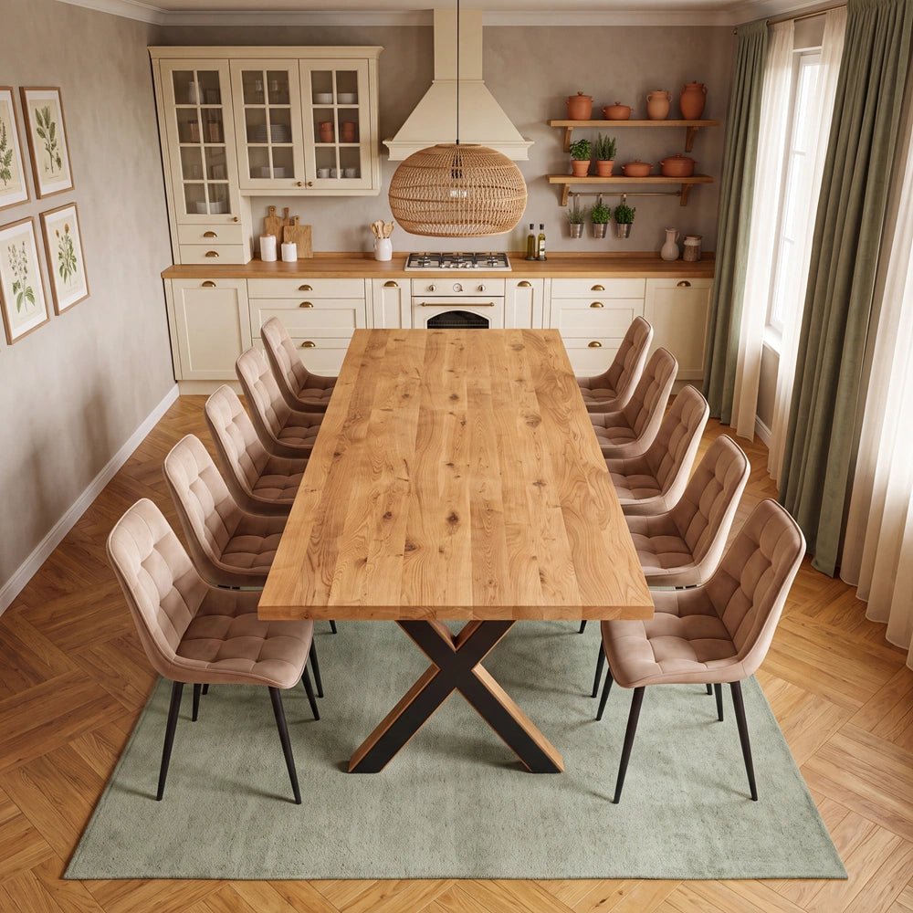 Dębowy stół klasyczny z litego drewna 240x100x4 cm - Reelken Polska