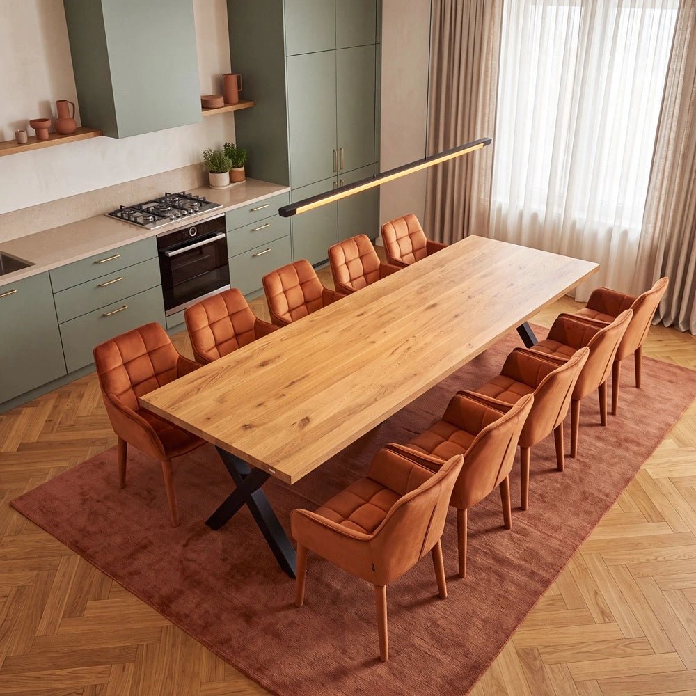 Dębowy stół klasyczny z litego drewna 240x100x4 cm - Reelken Polska