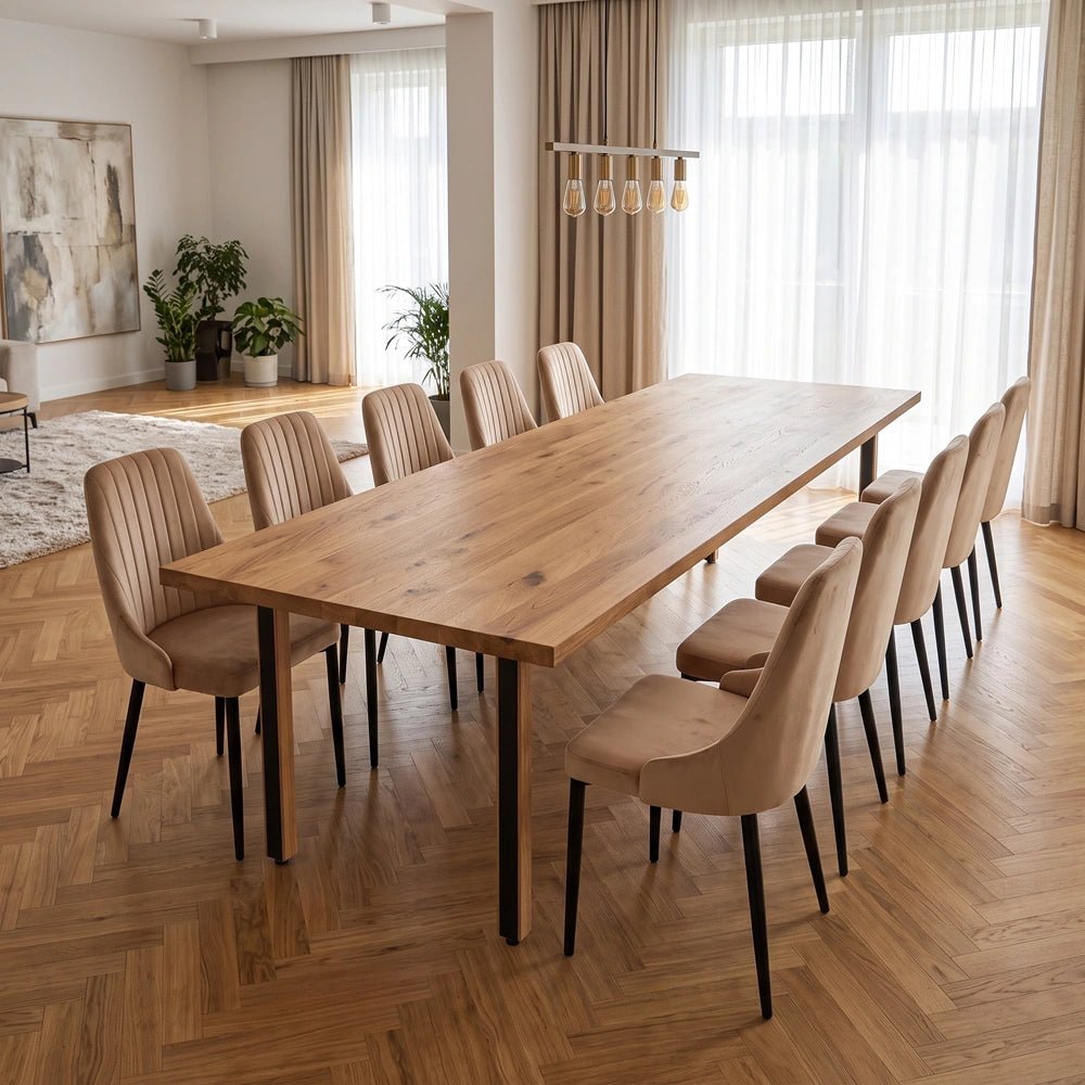 Dębowy stół klasyczny z litego drewna 240x100x4 cm - Reelken Polska
