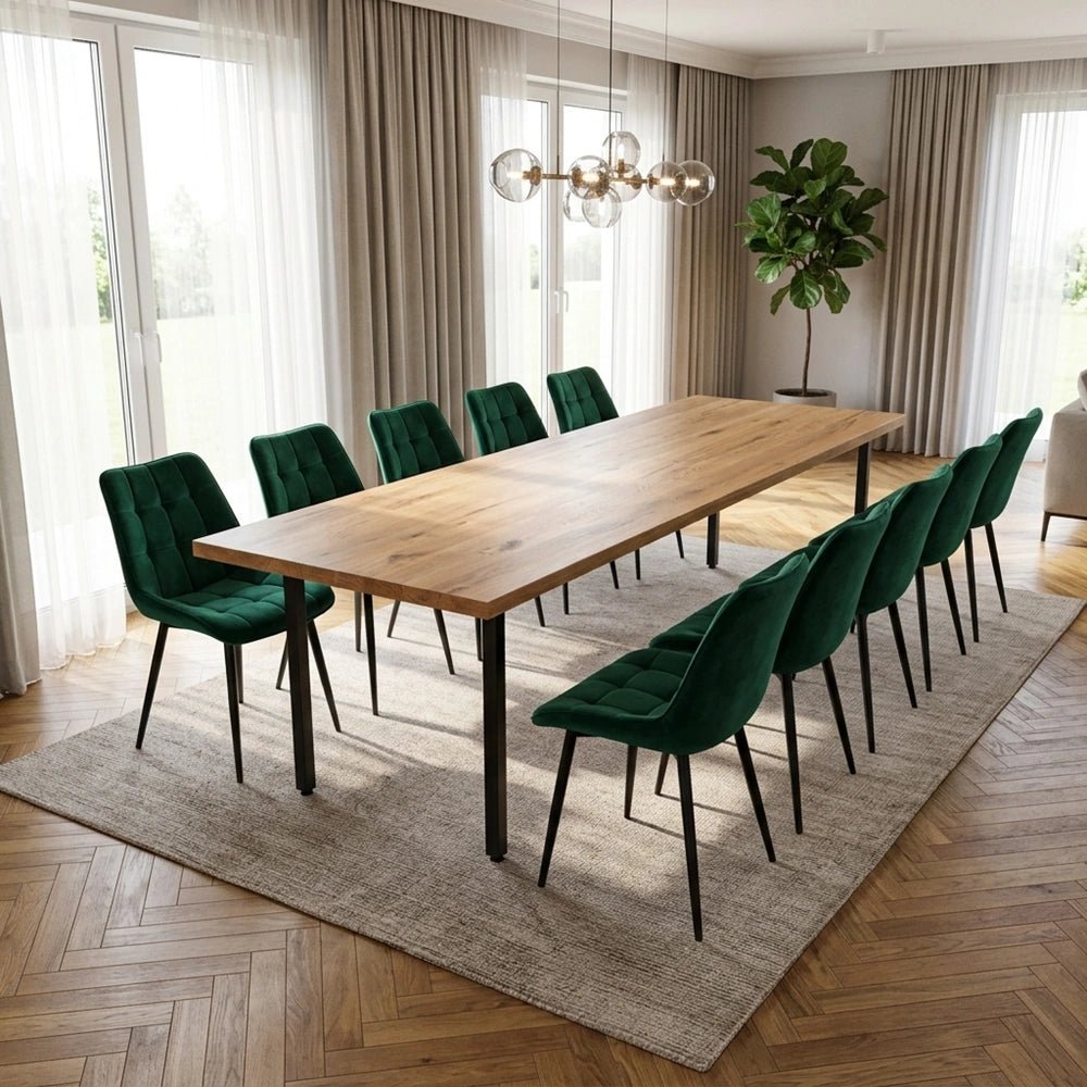 Dębowy stół klasyczny z litego drewna 240x100x4 cm - Reelken Polska