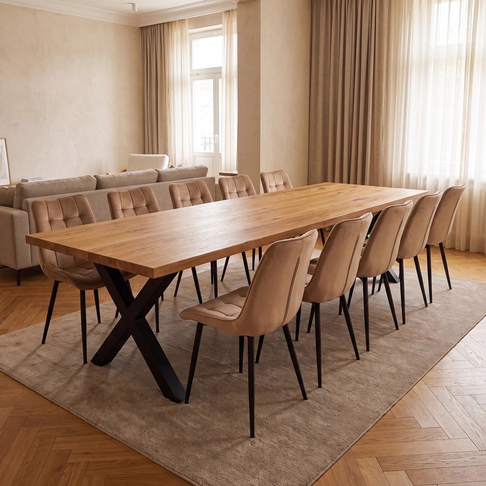 Dębowy stół klasyczny z litego drewna 240x100x4 cm - Reelken Polska