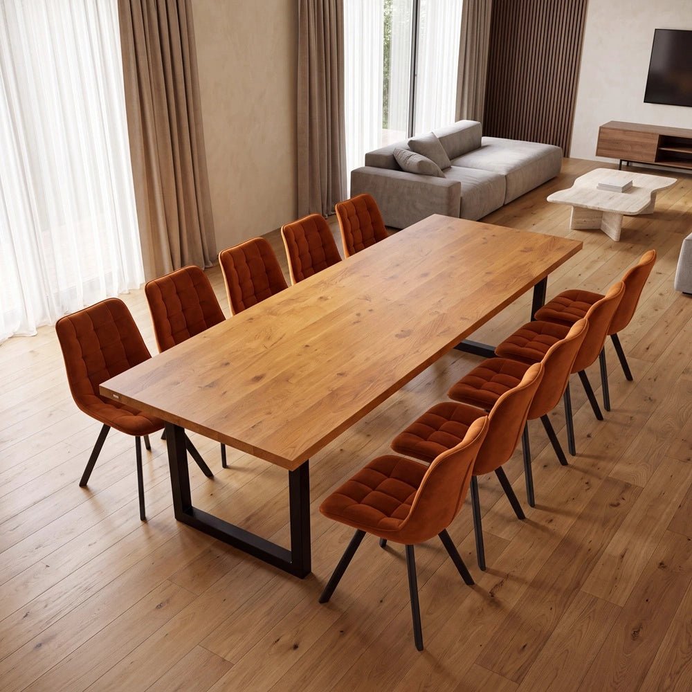 Dębowy stół klasyczny z litego drewna 240x100x4 cm - Reelken Polska