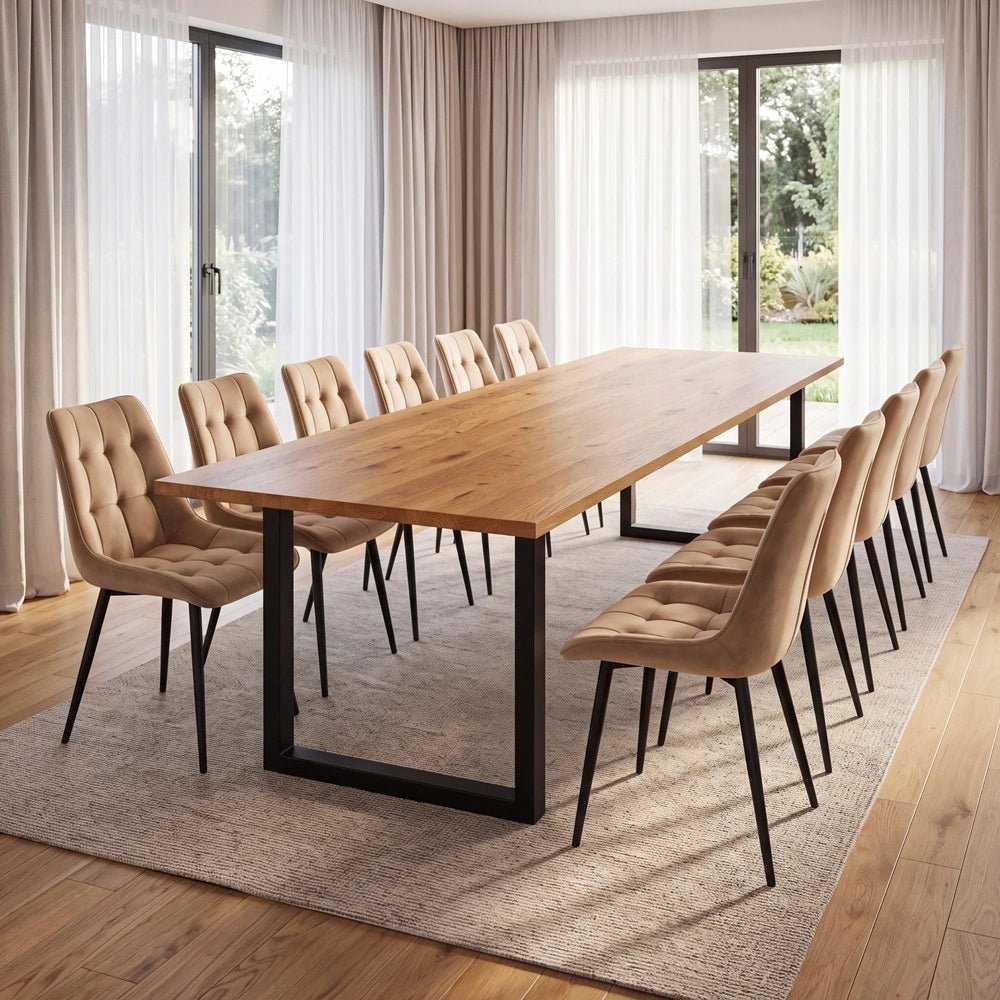 Dębowy stół klasyczny z litego drewna 260x100x2,6 cm - Reelken Polska