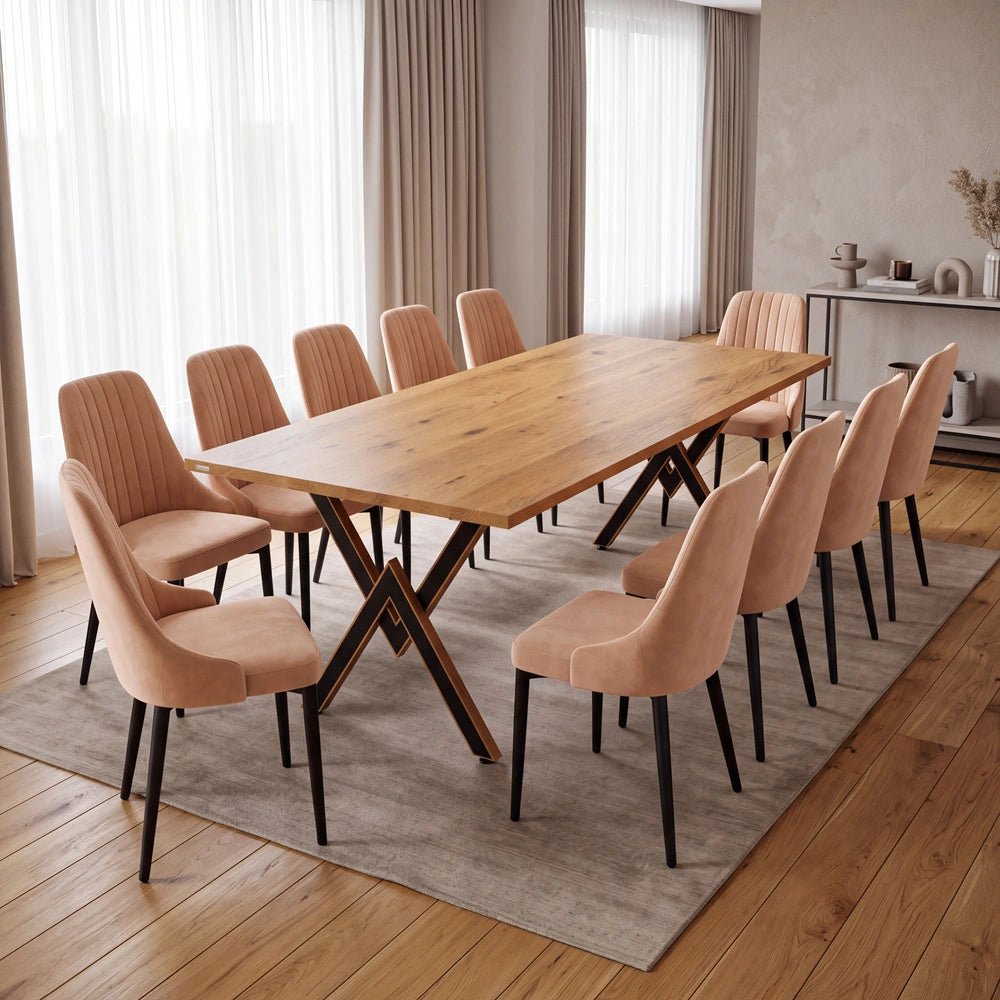 Dębowy stół klasyczny z litego drewna 260x100x2,6 cm - Reelken Polska